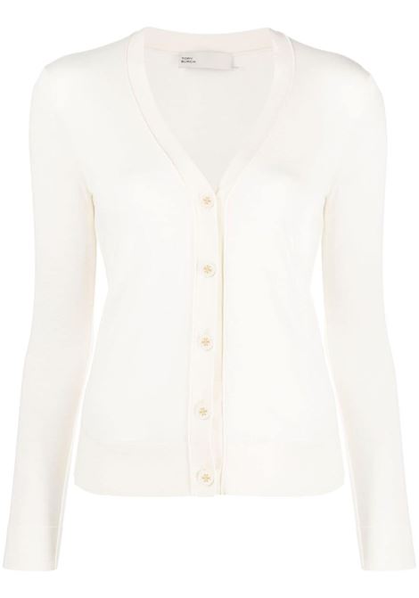 Ivory logo-buttons knit cardigan - women TORY BURCH | 146283104